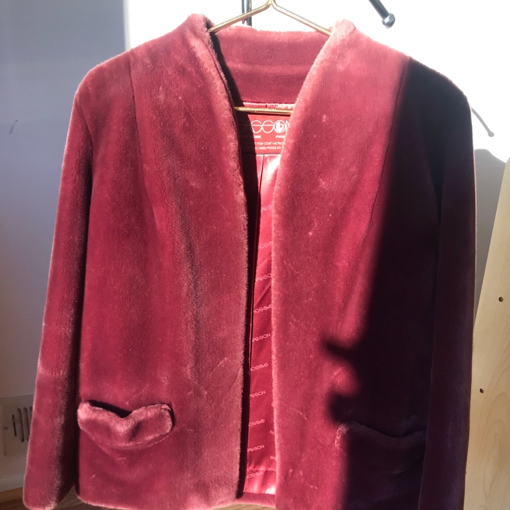 Women’s pink fur coat